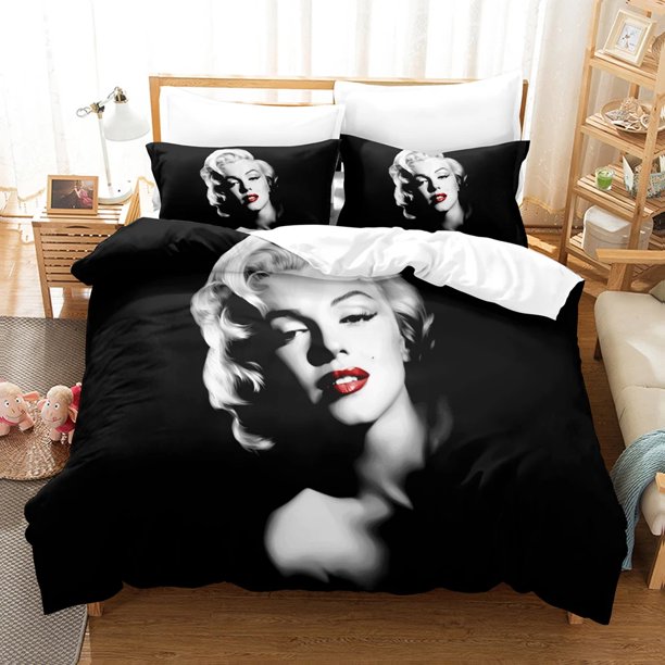 Marilyn Monroe Bedding Set,Duvet Cover Comforter Bed Set Quilt Cover Pillowcase, Boys Girls Adults Bed Sheets