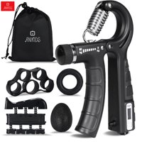 Anikids - Set 5 En 1 Hand Grip Ejercitador Mano Y Antebrazo 5-60 Kg Negro