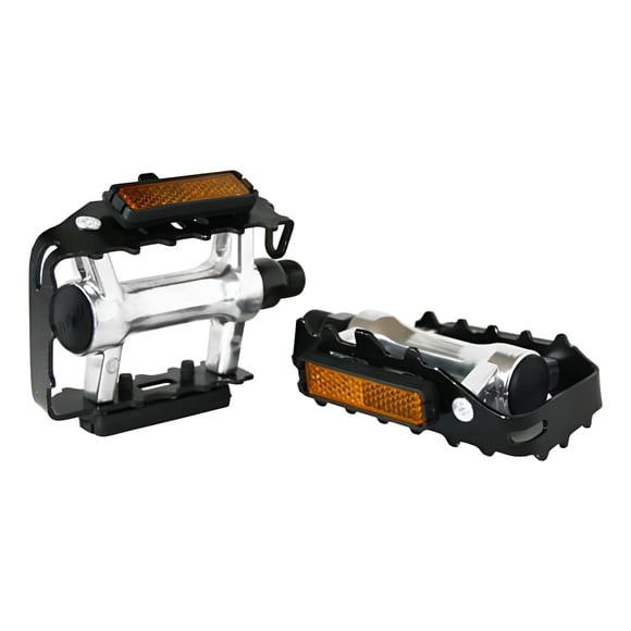 Par Pedales Bicicleta Universal Aluminio C/ Reflectante Mtb Negro