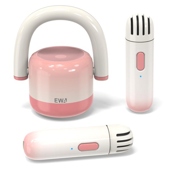 Máquina de Karaoke EWA con 2 Micrófonos y Altavoz Bluetooth