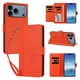 thumbnail image 2 of Funda Cartera Trébol para iPhone 17 Pro con Ranuras Tarjetas y Carga Inalámbrica Naranja, 2 of 6