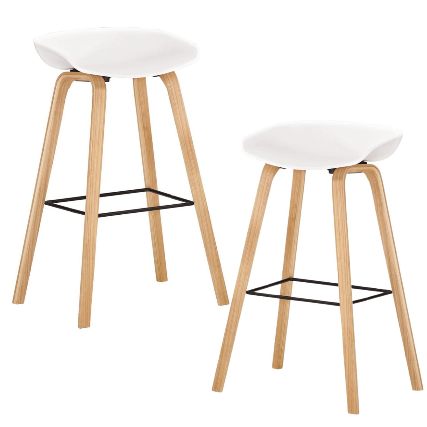 Pandalino - Pack 2 Taburetes Bar Nórdico Viggo 75 Cm| Exterior Blanco