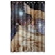 thumbnail image 1 of Cortina de ducha con diseño de gato del espacio exterior y estrellas, con ganchos, tamaño 48 x 72 pulgadas, 1 of 3