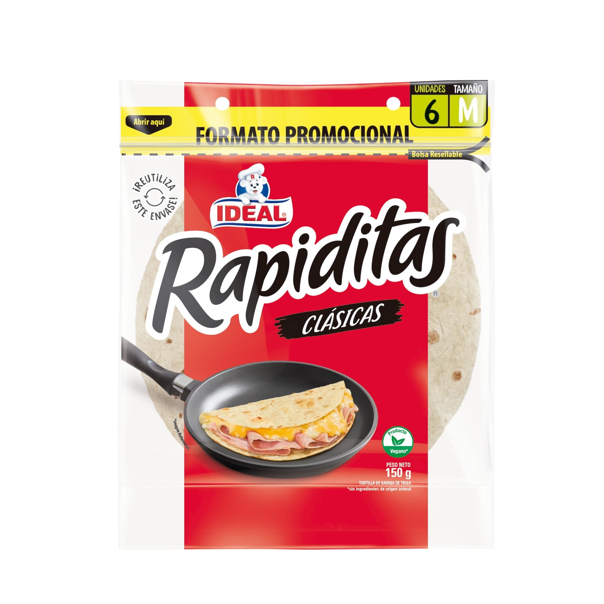 Tortilla Rapiditas 6p 150 g Ideal