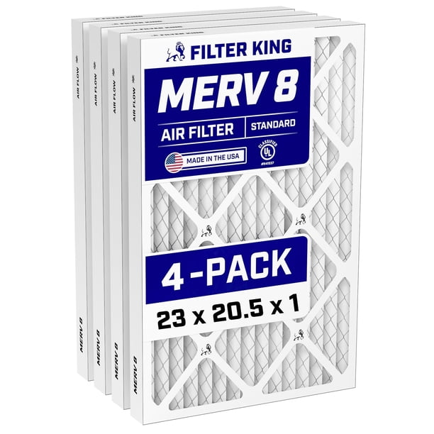 Filtro de aire King Merv 8, paquete de 4 unidades, 23 x 20,5 x 1 cm (58 x 52 x 1,9 cm)