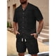 thumbnail image 2 of Conjunto Hombre 2 Piezas Short Camisa Textura Botones Urbano 0278, 2 of 3