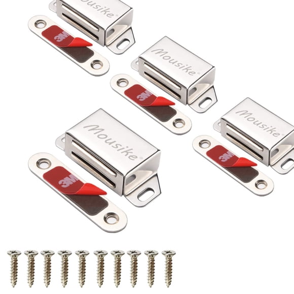 Imanes para Gabinete Mousike de 30 lb de Acero Inoxidable con Cierre Magnético de Puerta de Alta Fuerza para Cocina, Armario, Ropero y Cajón
