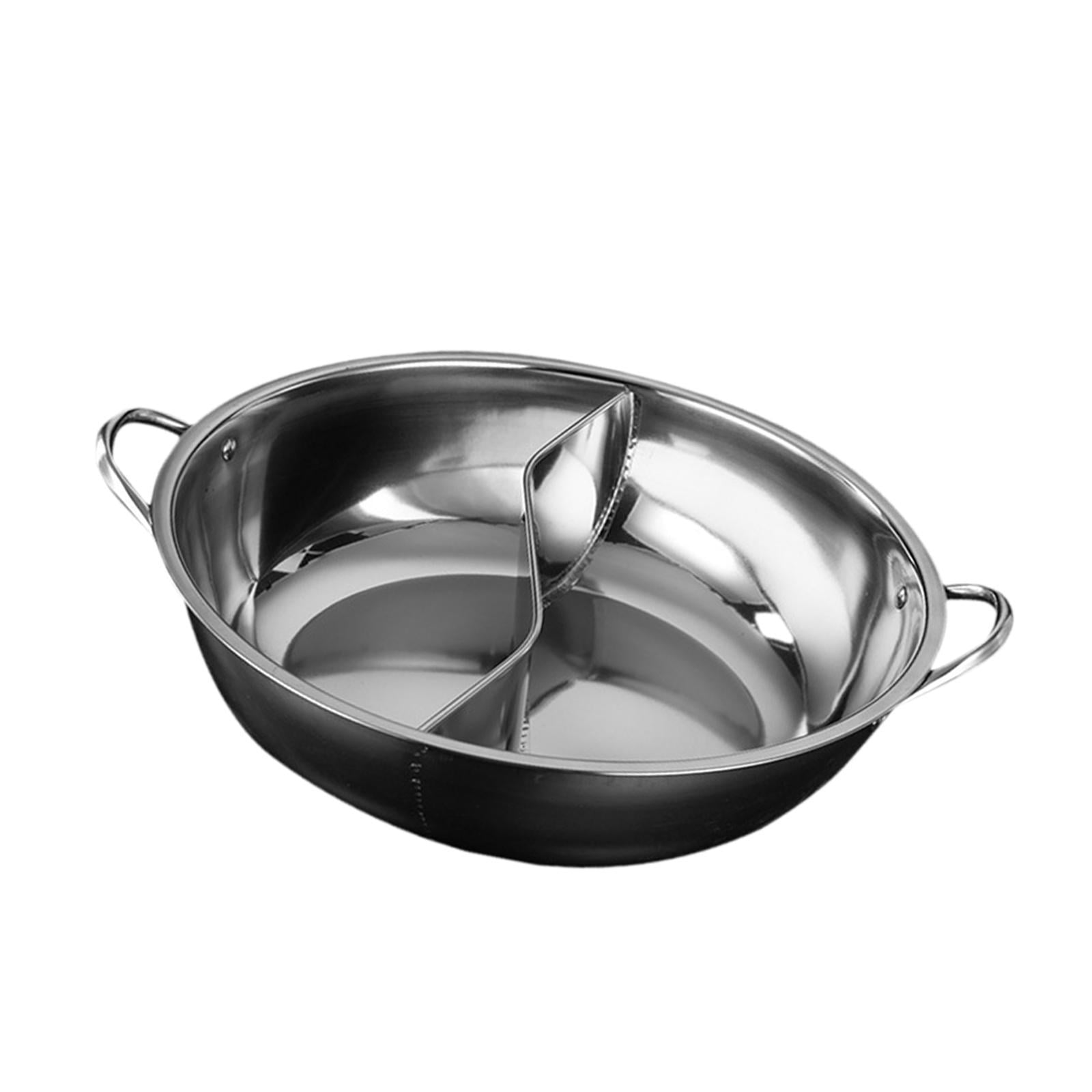 Magideal - Olla De Acero Inoxidable Con Divisor, Olla Para Sopa Dividida Para Cocina De Inducción, Olla Shabu China Para Restaurante Doméstico , L L