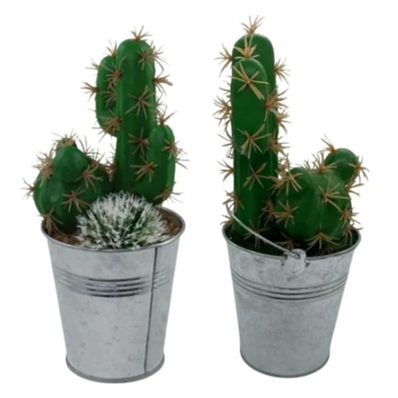 Cactus Artificial Verde Artesanal Hogar Y Decoración