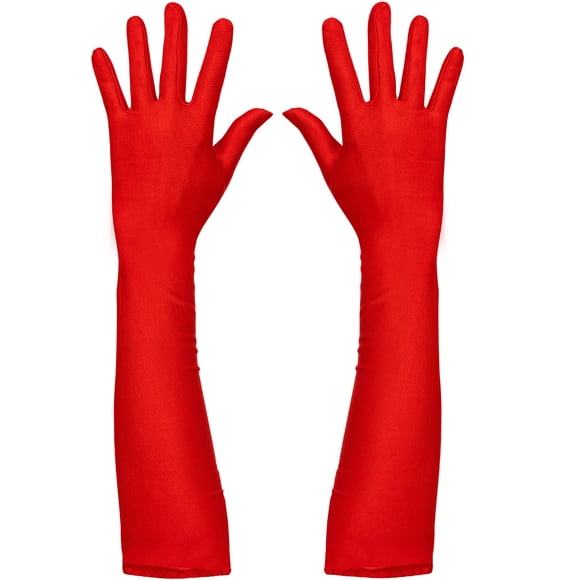 Opera Gloves Skeleteen Red Satin Roaring Fancy Flapper de los años 20