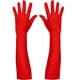 thumbnail image 1 of Opera Gloves Skeleteen Red Satin Roaring Fancy Flapper de los años 20, 1 of 6