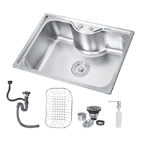 Master Prox - Lavaplatos Simple Empotrado Qatar Shop Acero Inoxidable 79X48 Cm Brillante