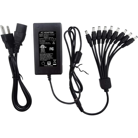 Adaptador de corriente para cámara de seguridad TIGERSECU 12V 5A con divisor