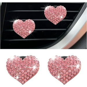 Veat00L - Clip De Ventilación Para Ambientadores De Automóviles, Diseño Exterior Amoroso, Diamantes De Imitación De Vidrio, Decoración Interior Brillante Del Automóvil, Hermosos Accesorios Para Mujeres Y Niñas