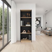 Tuhome - Estante 3 Repisas Home E1 180,6X62,8X29,9 Cm Wengue Y Fresno