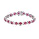 thumbnail image 1 of Pulseras Clásicas de Rubí Creado con Corte Ovalado Chapadas en Oro de 18K para Mujer Pulsera de Tenis de Plata Esterlina S925 para Esposa 6-7.5 Pulgadas, 1 of 5