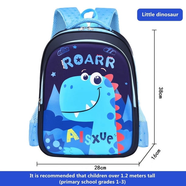 Kawaii Little Dinosaur Kid's Backpack, Cartoon High Capacity Student Preschool Boys Girls 7-12 Years Old School Bags