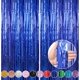 thumbnail image 1 of Xiao Hua Juego de 4 Piezas de Cortina de Lluvia Azul con Borlas Brillantes de 3.3ft x 8.2ft, Pantalla de Fondo para Fotos, Cumpleaños, Boda, Suministros de Decoración para Fiestas y Eventos Festivos, 1 of 4