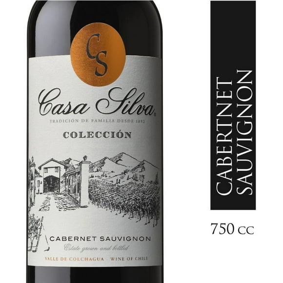 Vino Tinto Casa Silva Cabernet Sauvignon Colección Botella, 750 cc