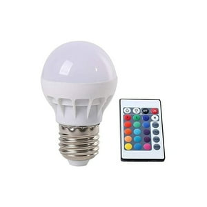 Puntostore - Ampolleta Led 3W Rgb Conector E27 Con Control Remoto - Ps