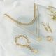 thumbnail image 1 of 5pcs Necklace Bracelet Earrings Plus Ring Hip Hop Style Jewelry Set 14k Gold Plated Trendy V Shape Pendant And Chain Design Golden Or Silvery Make Your Call, 1 of 4