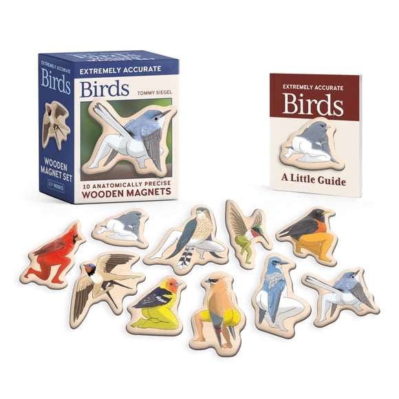 Set de imanes de madera Birds de Running Press Mini Editions, 10 piezas