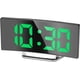 thumbnail image 2 of Despertador digital para dormitorio, pantalla LED de 7'' con espejo, 2 niveles de brillo, 12/24 h, temperatura, fecha, luz nocturna, función de repetición, carga por USB y funciona con pilas (verde), 2 of 5