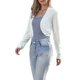 thumbnail image 4 of INSPIRE CHIC Suéteres de Cárdigan Recortados de Manga Larga para Mujeres Bolero Abierto para Vestidos S Blanco, 4 of 6