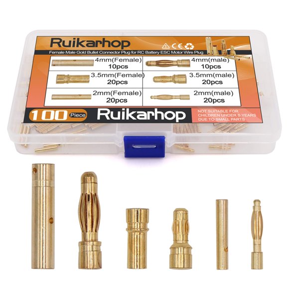 Conector Banana Bullet, 100 unidades, para motor ESC de batería RC