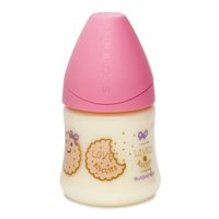 Suavinex - Mamadera 150 Ml Tetina Anatómica Latex 0-6 Meses Galleta/Rosada