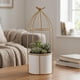 thumbnail image 2 of Macetero Metalico Con Pedestal Decorativo Plantas Suculentas blanco, 2 of 10