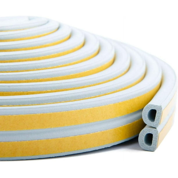 Burlete De Espuma Autoadhesivo Para Ventanas Y Puertas, Ideal Para Interiores, 9 Mm X 6 Mm X 59,6 M.