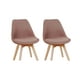 thumbnail image 1 of Pack 2 Sillas Para Comedor Tulip Tapiz Lino Base Madera - Café, 1 of 3