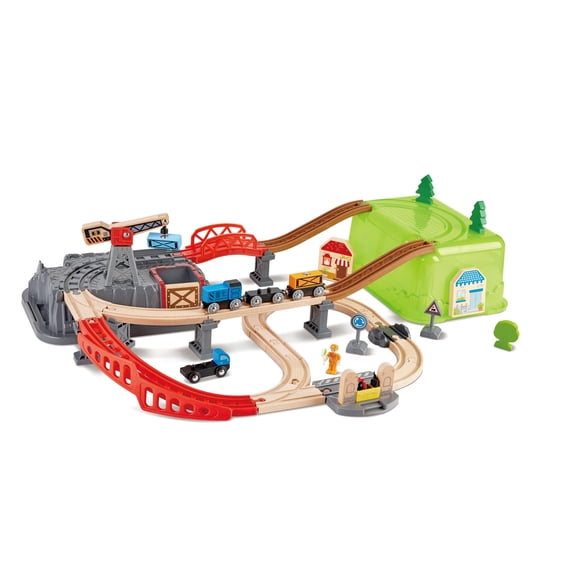 Train Set Toy Hape Railway Bucket Builder, 50 piezas, para niños