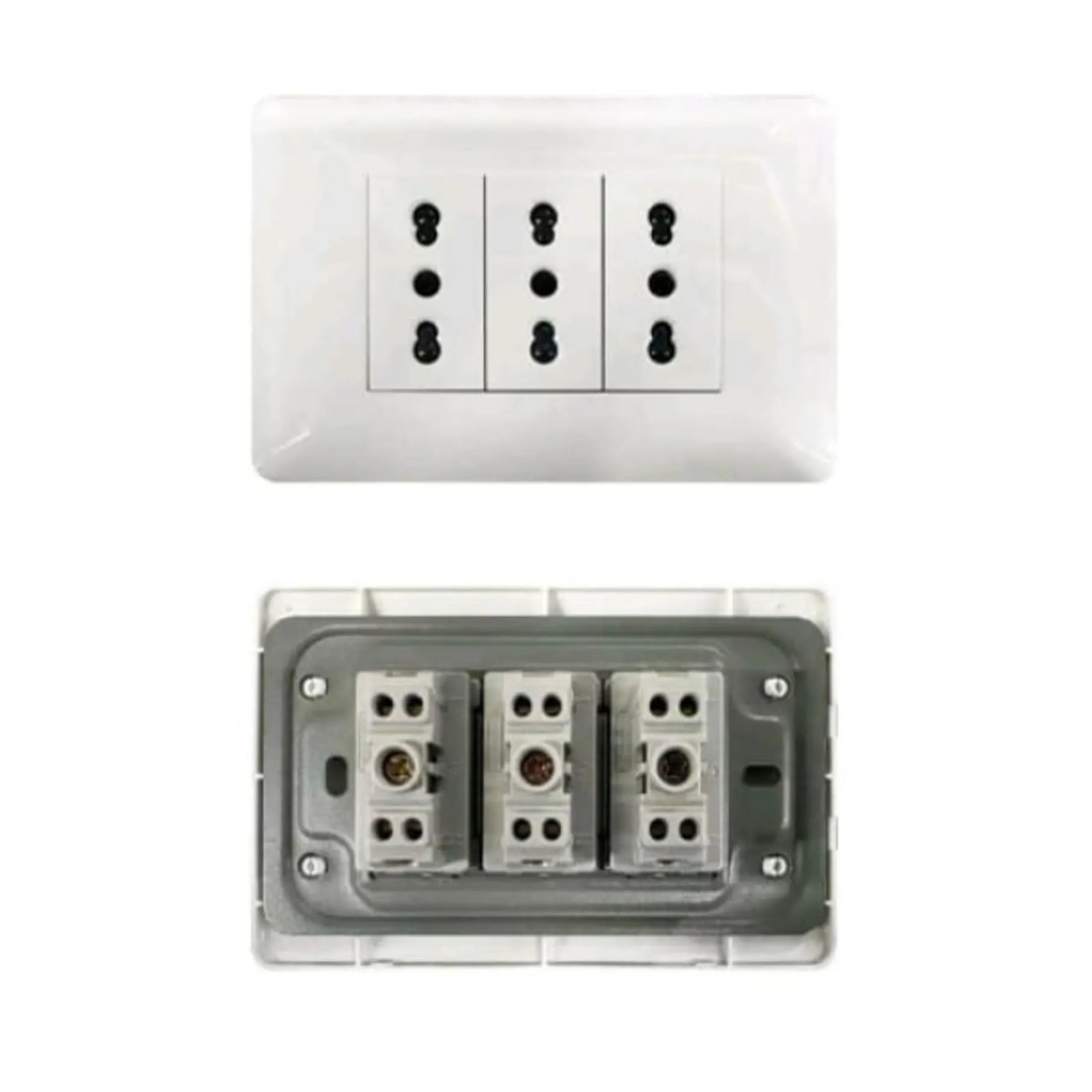 Irm - Enchufe Corriente 2rl Blanco 16a 250v Corriente Triple Segura Y Resistente Instalaciones Certificado