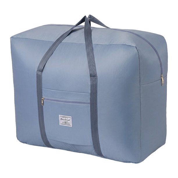 Bolsa de Almacenamiento Sobredimensionada con Correa Duradera y Cremallera para Mudanzas y Organización Diaria Gris 68x55x28 cm