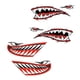 thumbnail image 2 of 4 Piezas Vinilo Tiburón Dientes Boca Calcomanías Pegatinas Para Kayak Canoa Barco Rojo, 2 of 7