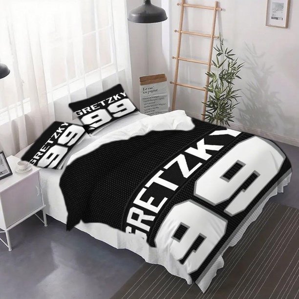 3pcs Gretzky 99-Themed Duvet Cover Set - Includes Duvet Cover And Pillowcases (No Pillow Inserts) Suitable for Bedroom Or Dorm Use.