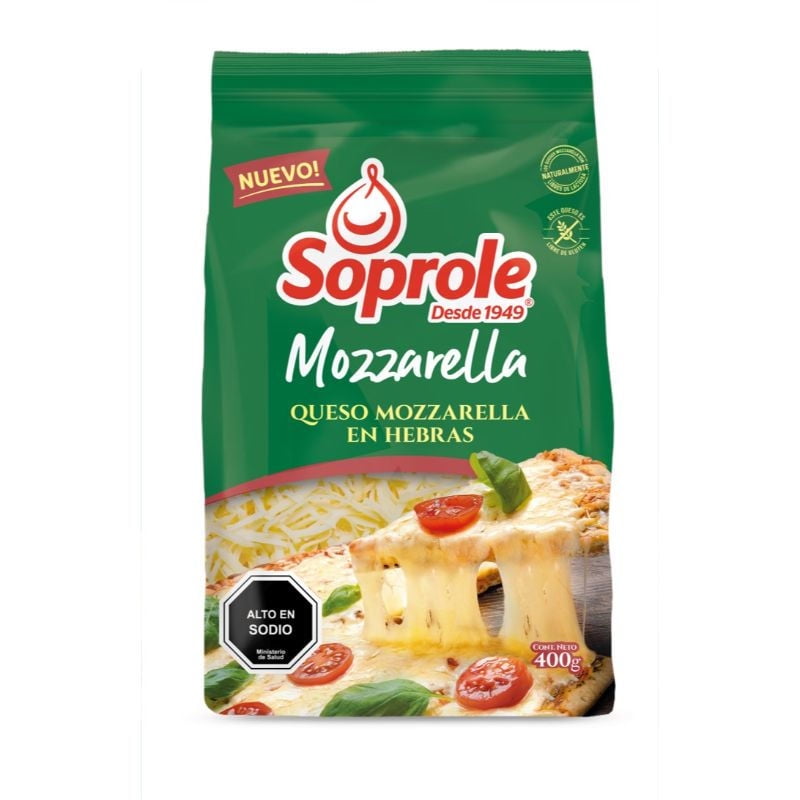 Queso Mozzarella Hebras 400 g Soprole