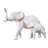 Bothyi - Figuritas De Resina Escultura Estatuas De Elefante Para Boda Dormitorio Año Nuevo Hogar Blanco Con Niños
