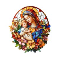 Bothyi - Adhesivo Estático Decorativo Para Ventana De La Virgen María Con El Niño Jesús