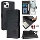 thumbnail image 1 of Funda tipo cartera FOXDOCK para iPhone 14 Plus con soporte, ranuras, RFID, diseño de gato, 1 of 5