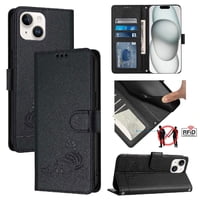 Funda Tipo Cartera Foxdock Para Iphone 14 Plus Con Soporte, Ranuras, Rfid, Diseño De Gato