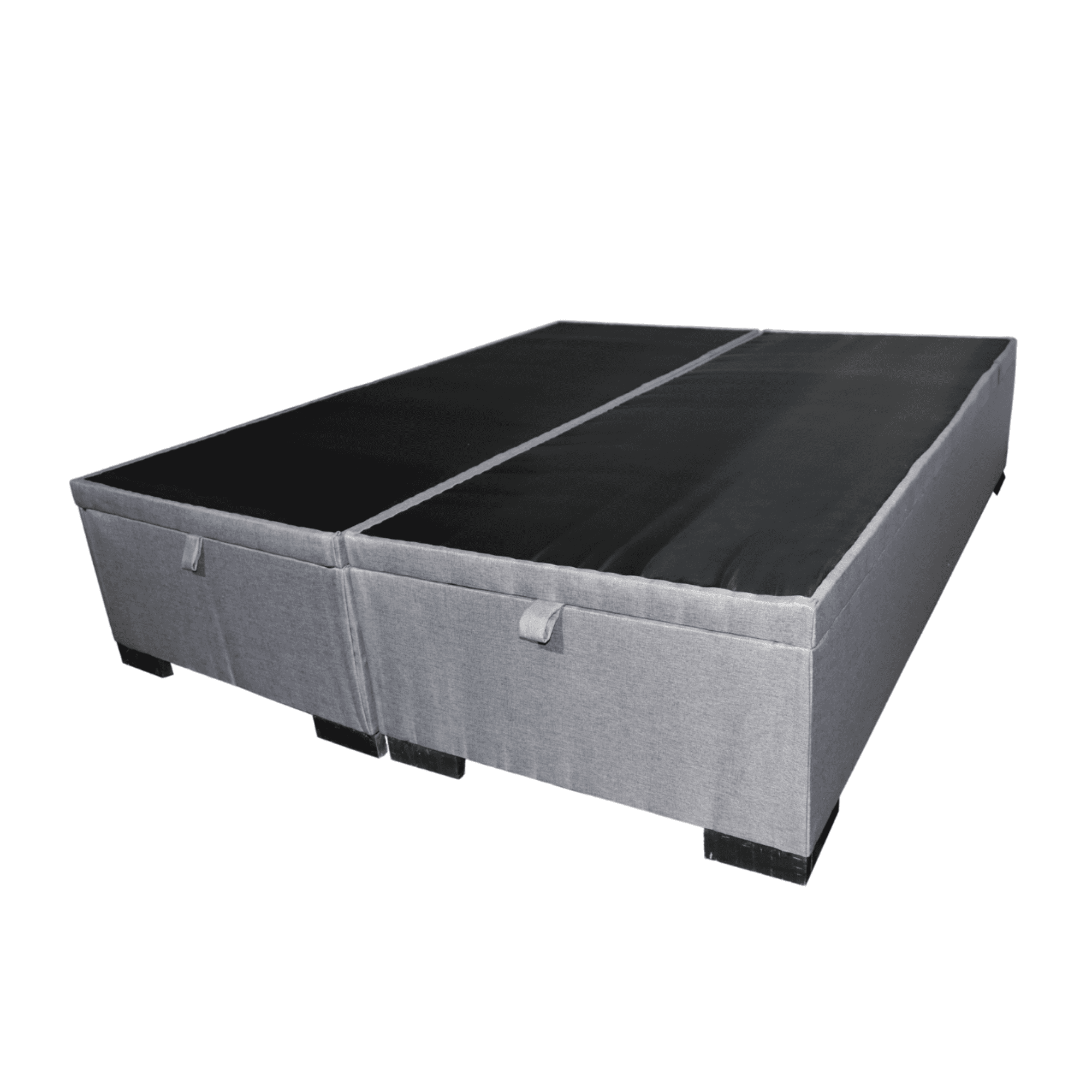 Mueblart - Base De Cama Baúl King Lino Beige Con Mecanismo