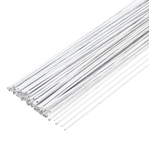 100 piezas de tallos de alambre floral blanco, flexible, 1.2mm, 16 Gauge, alambre de florista para flores artificiales