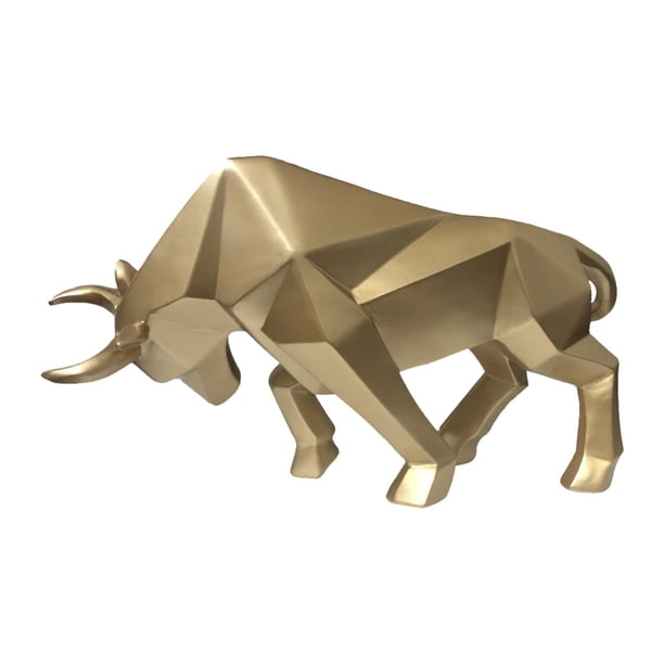 Estatua de toro, escultura artística de resina, adorno encantador moderno, estatua de Animal para chimenea, estantería, decoración para sala de estar