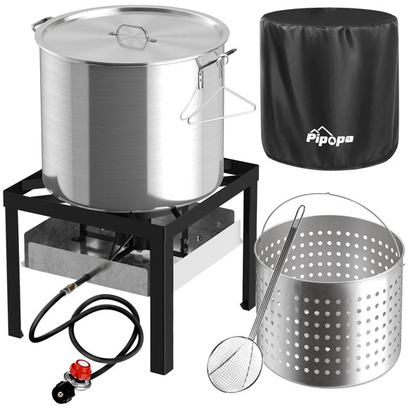 Kit para hervir mariscos Pipopa de 80 qt, 110,000 BTU