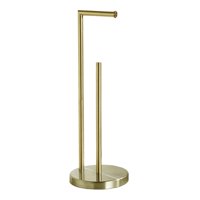 Magideal - Portarrollos De Papel Higiénico, Organización De Baño, Independiente, Con Dispensador De 3 , Base De Almacenamiento De Acero Inoxidable, Estante , Oro Dorado