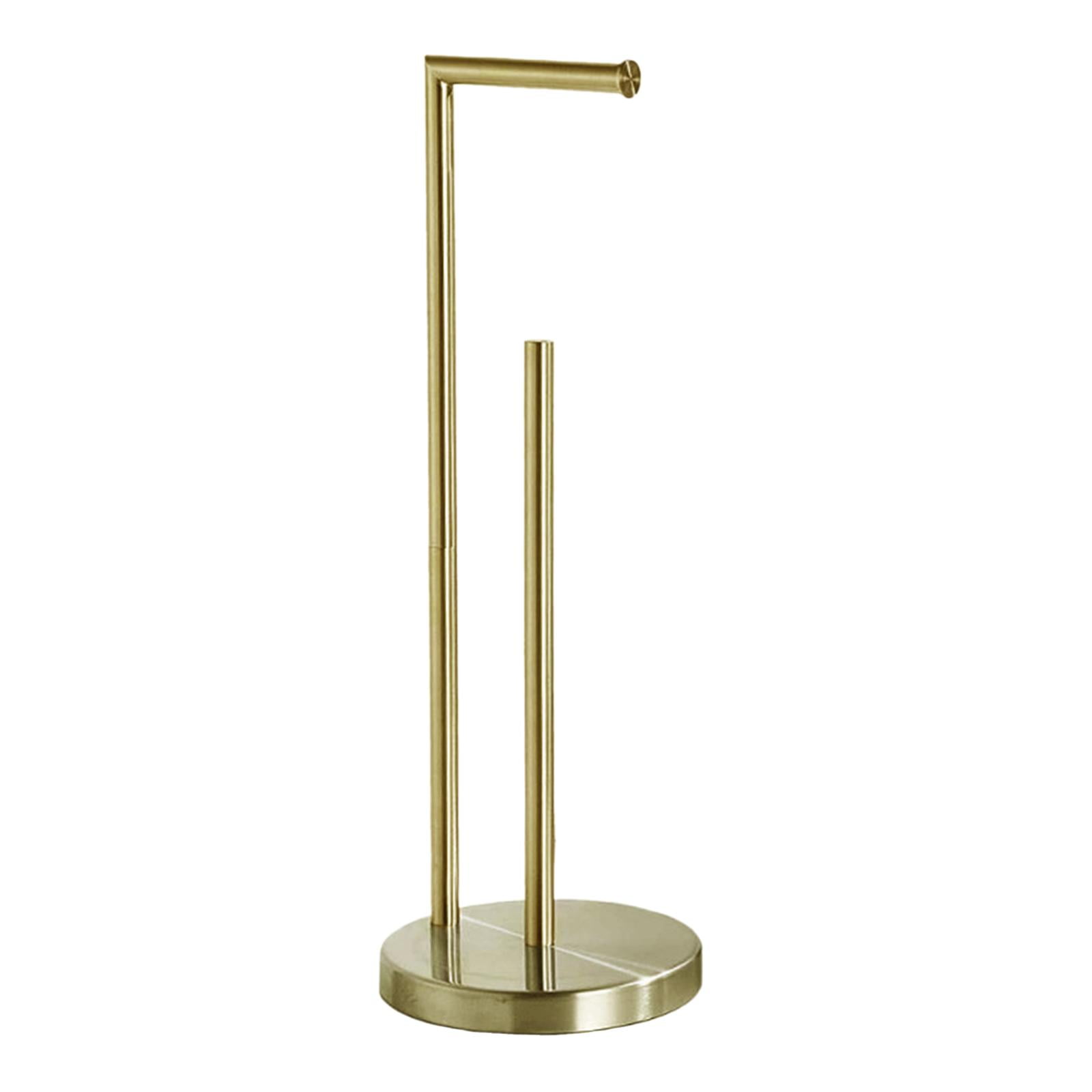 Magideal - Portarrollos De Papel Higiénico, Organización De Baño, Independiente, Con Dispensador De 3 , Base De Almacenamiento De Acero Inoxidable, Estante , Oro Dorado