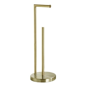 Magideal - Portarrollos De Papel Higiénico, Organización De Baño, Independiente, Con Dispensador De 3 , Base De Almacenamiento De Acero Inoxidable, Estante , Oro Dorado